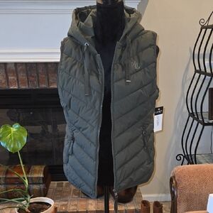 Ralph Lauren Olive Quilted Hooded Vest
